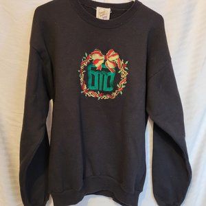 Vintage Christmas Sweatshirt Embroidered Peanut Butter and Jelly Womens Large